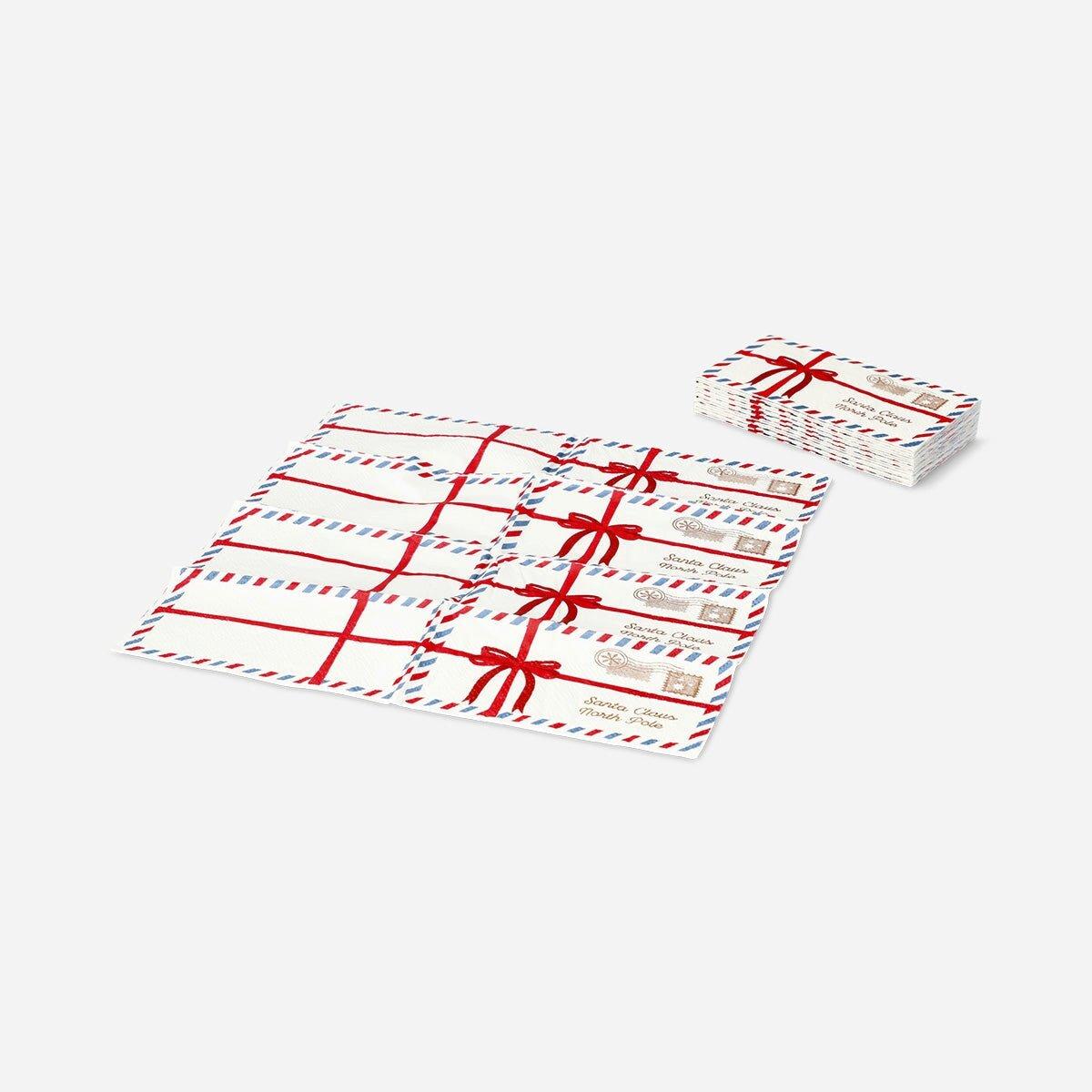 Multicolour Christmas Day Letters Handkerchiefs - 10 Pieces