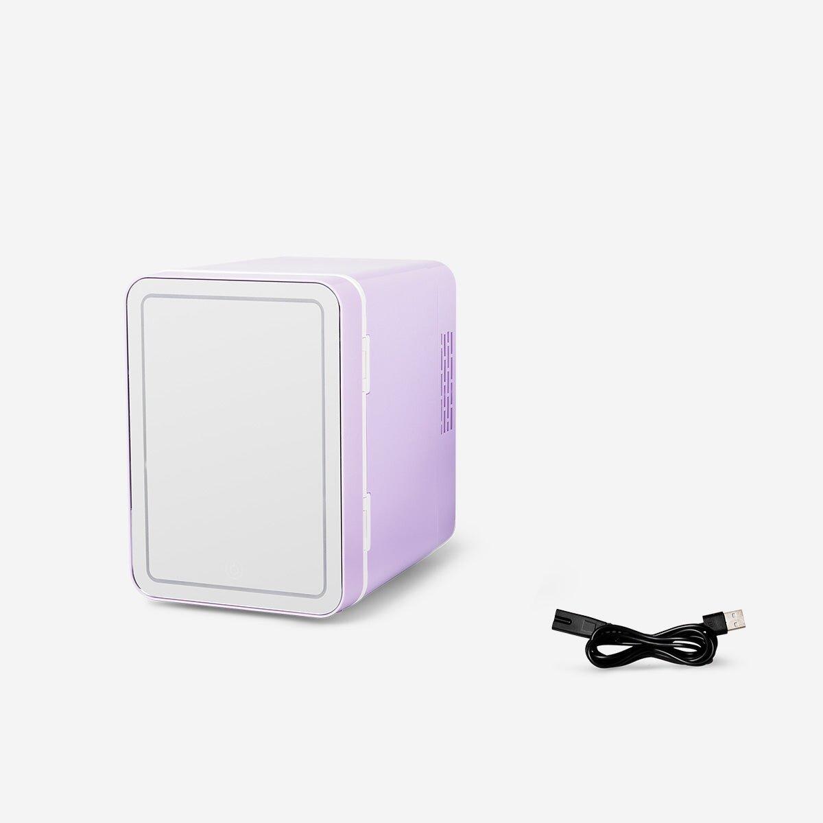 Purple Mirror And Led Cosmetics Mini Fridge