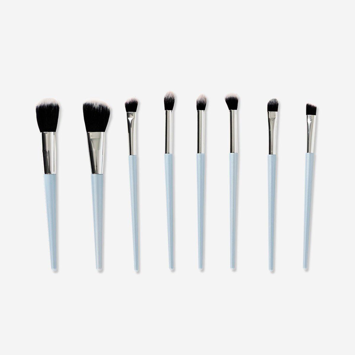 Blue Makeup Brush Set In Tube - 8 Pieces