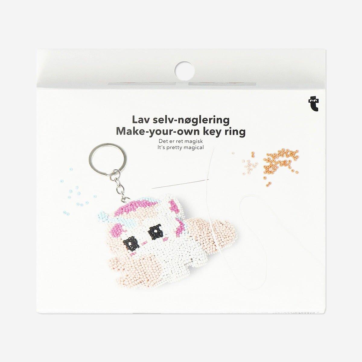Multicolour Diy Beaded Unicorn Keyring