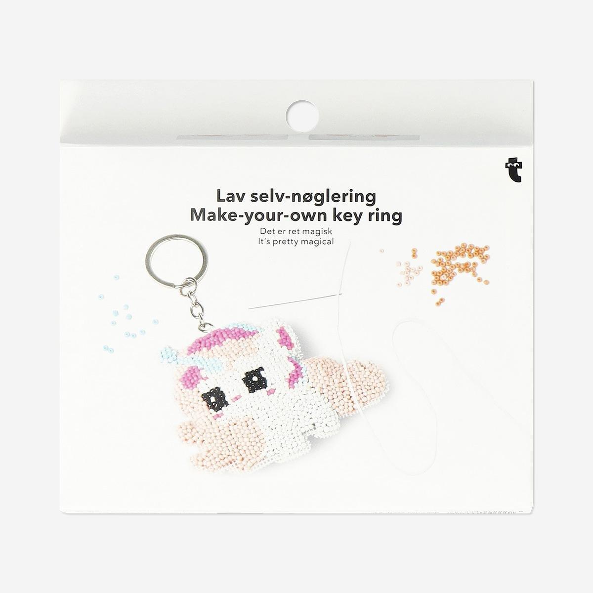 Multicolour Diy Beaded Unicorn Keyring