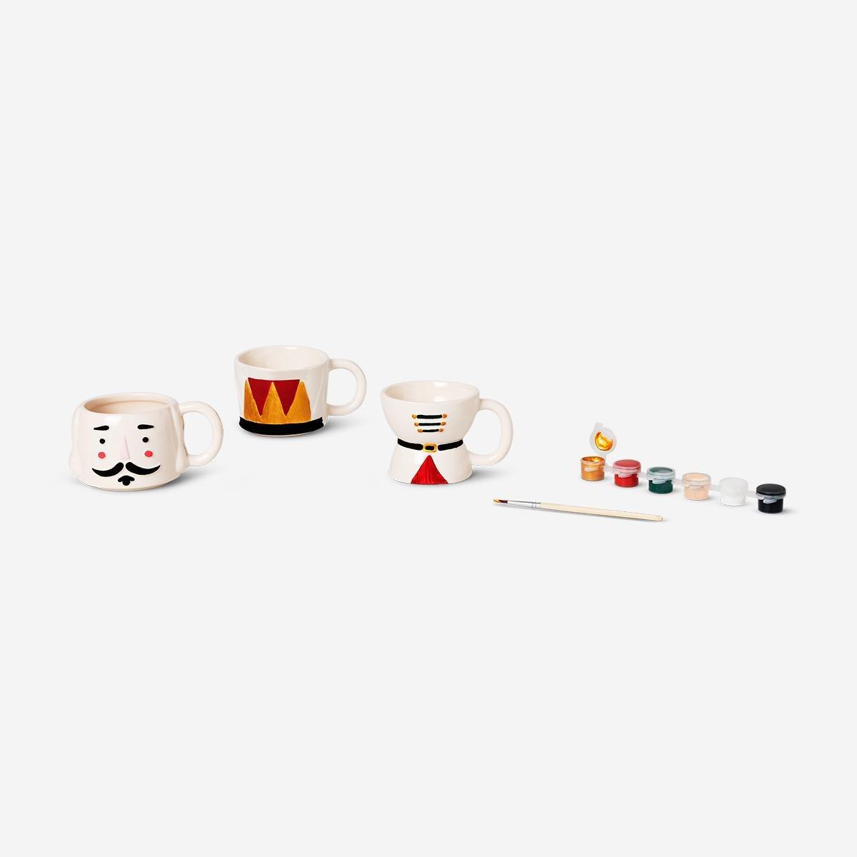 Multicolour Diy Stackable Mugs With Paint - Pack Of 3