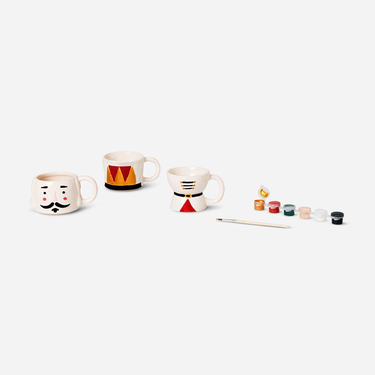 Multicolour Diy Stackable Mugs With Paint - Pack Of 3