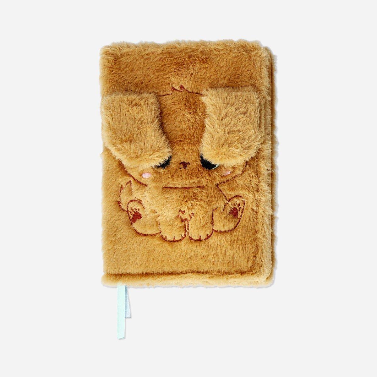 Brown A5 Notebook With Plush Dog