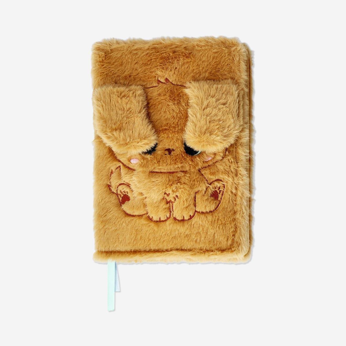 Brown A5 Notebook With Plush Dog