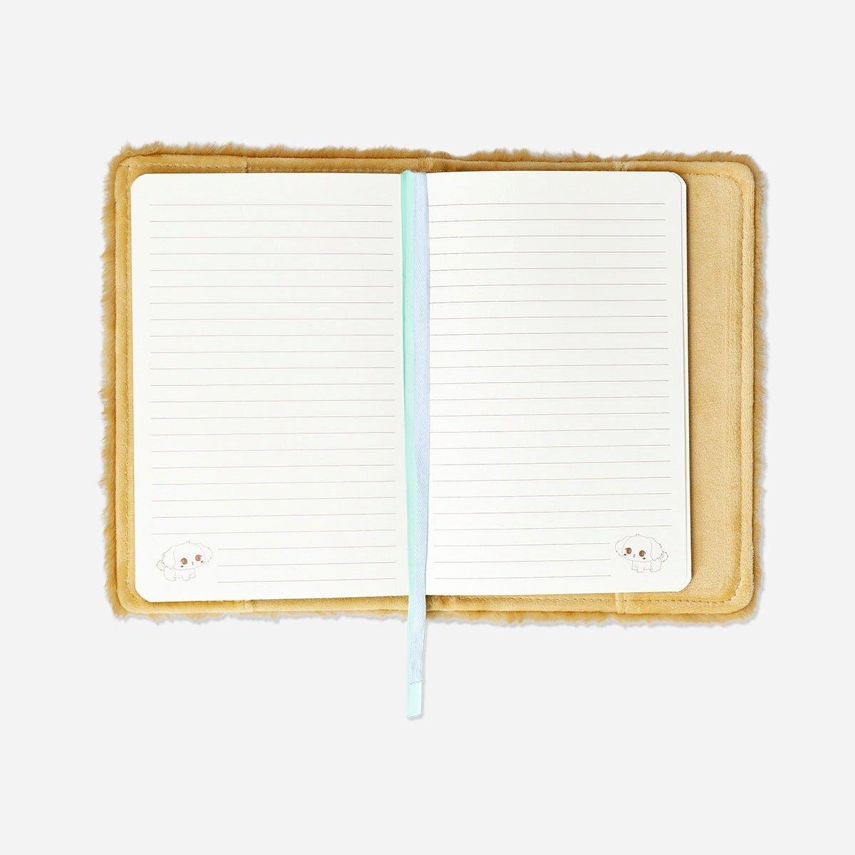 Brown A5 Notebook With Plush Dog
