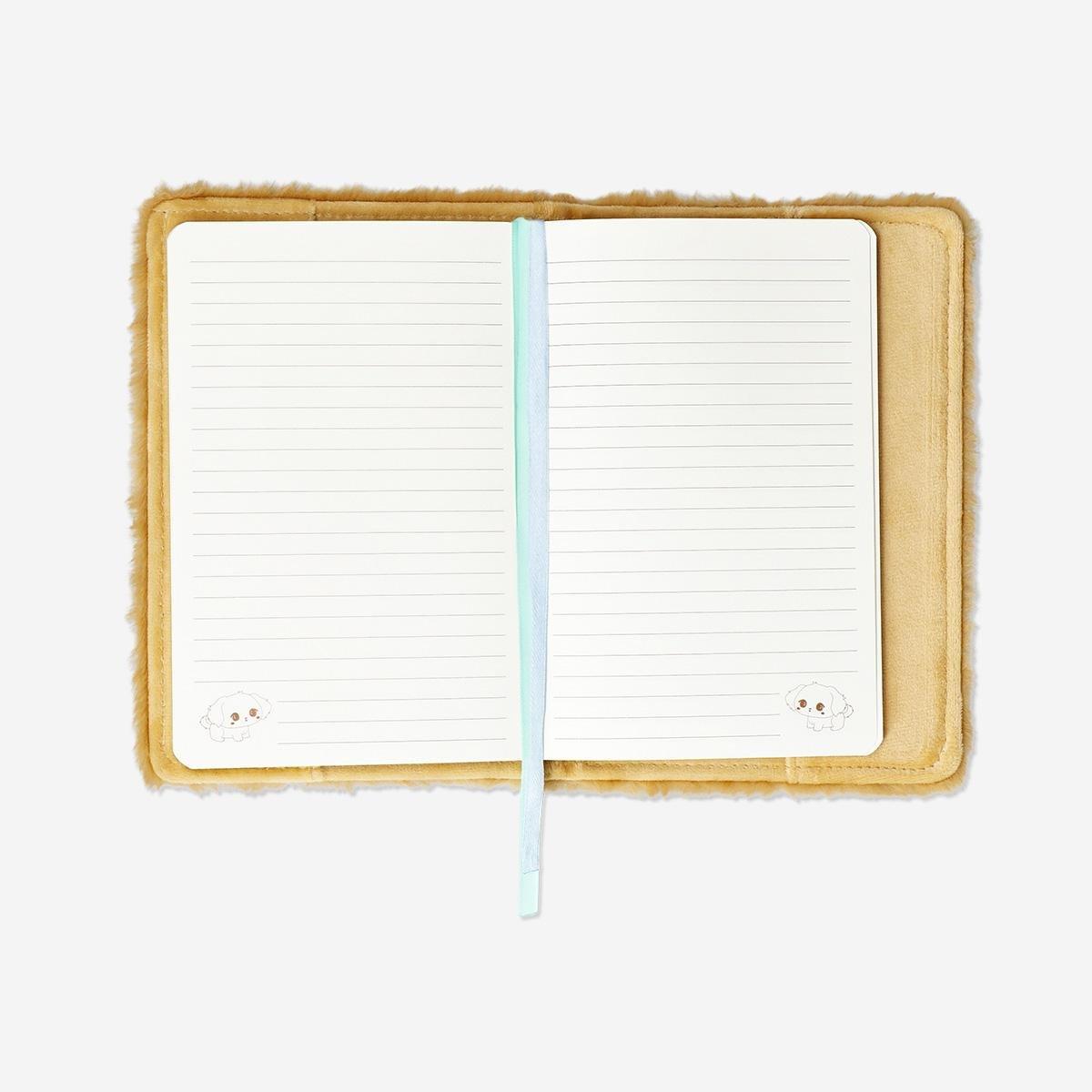 Brown A5 Notebook With Plush Dog