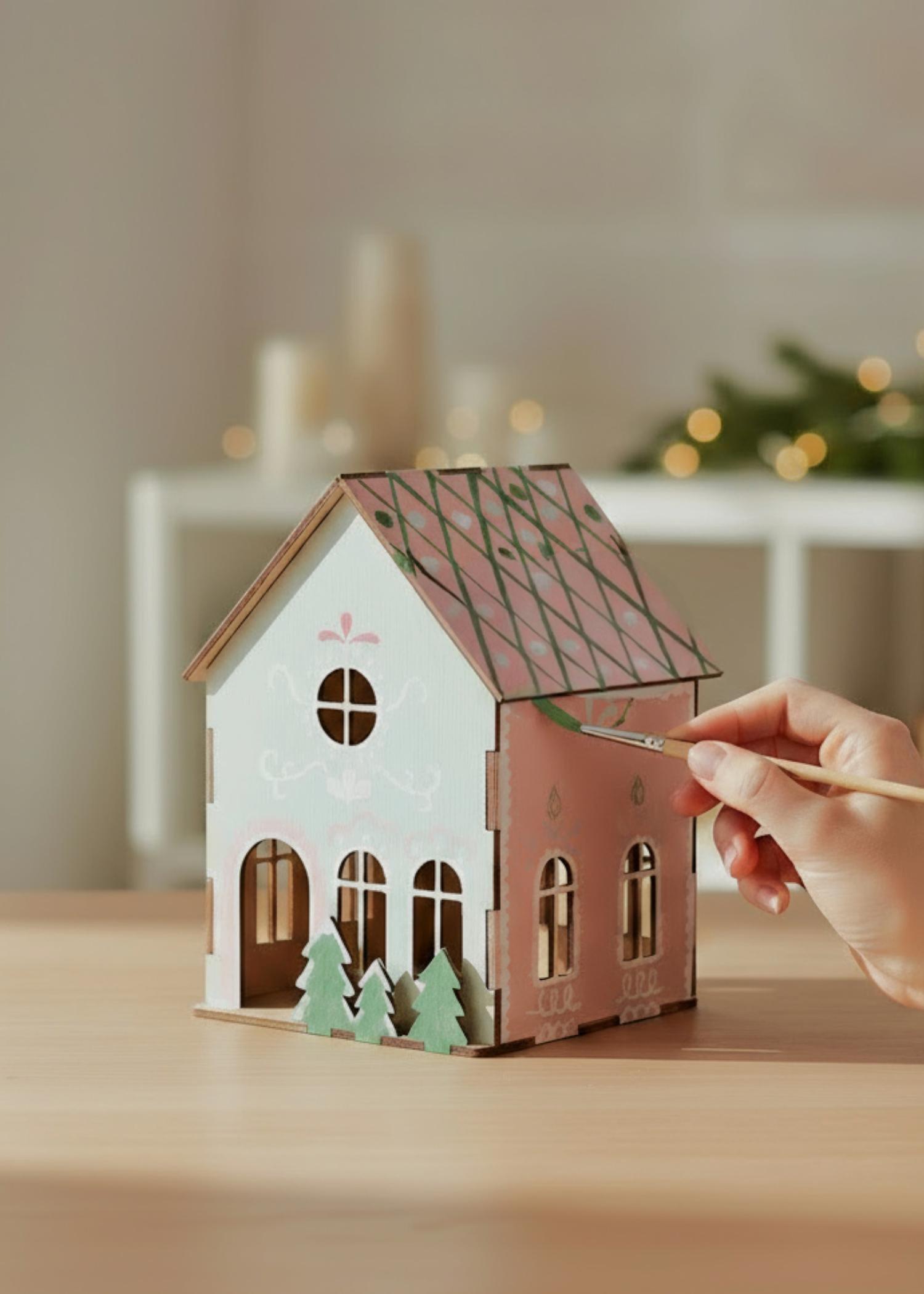 Multicolour Diy Wood Gingerbread House - 24 Cm