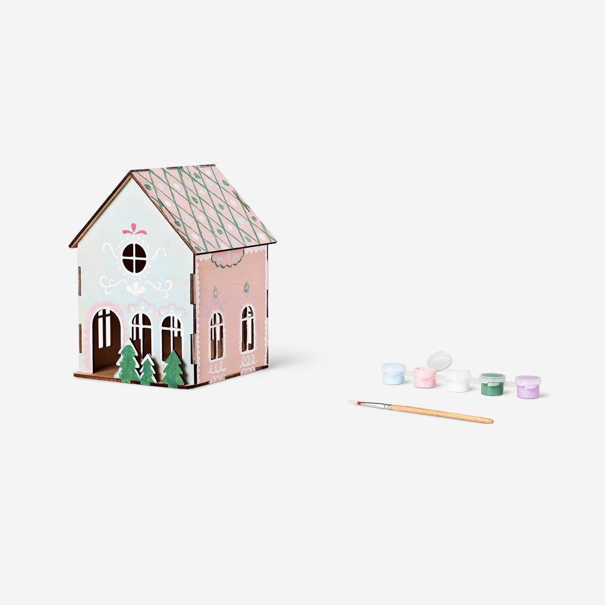Multicolour Diy Wood Gingerbread House - 24 Cm