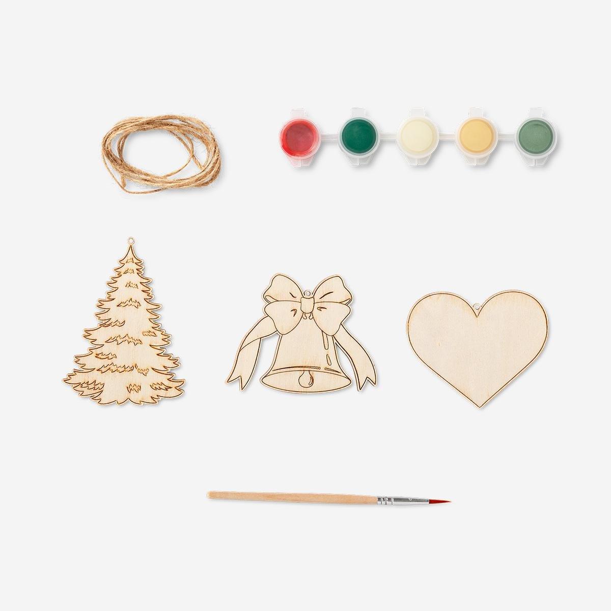 Multicolour Diy Wooden Christmas Garland