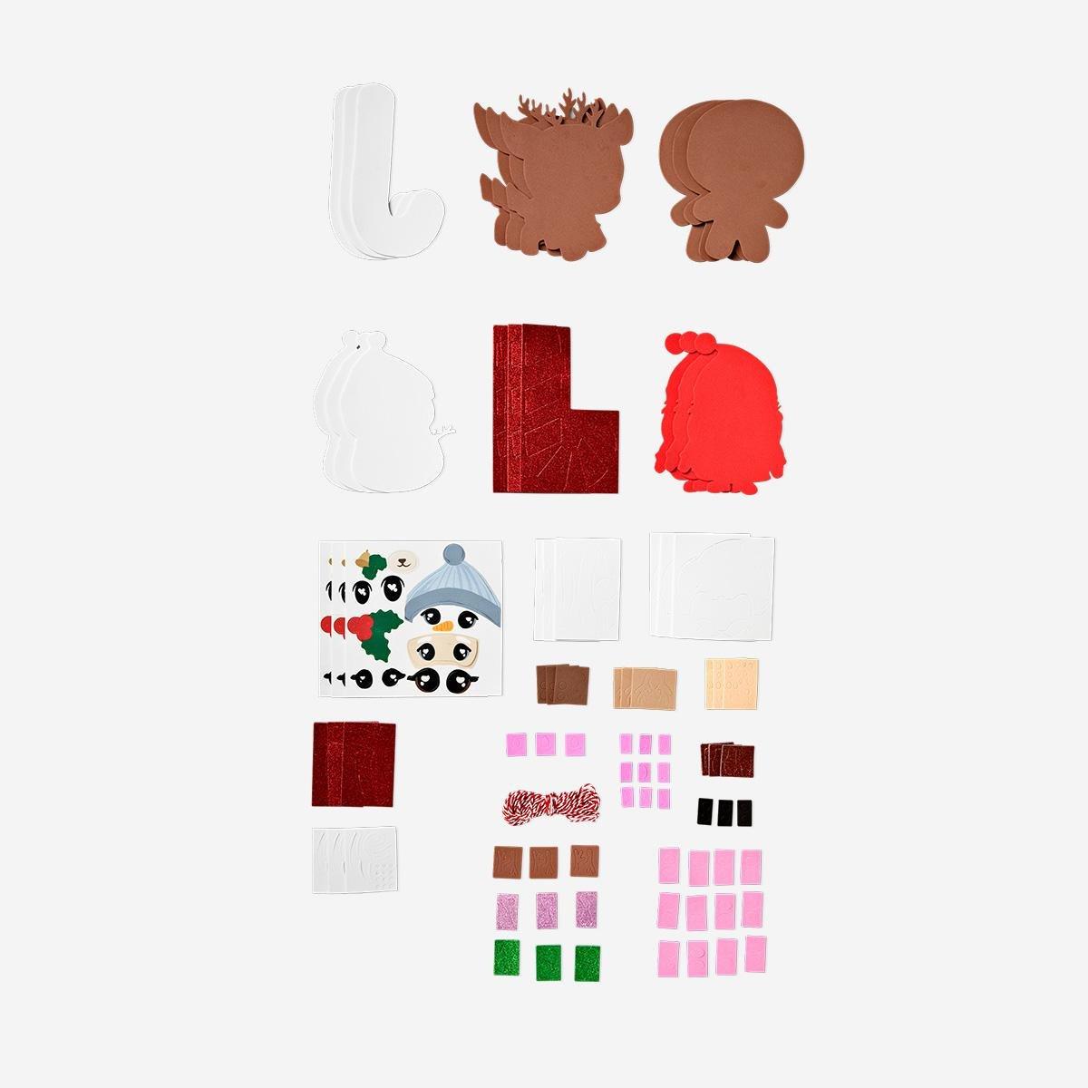 Multicolour Diy Christmas Day Foam Figures - 4 Pcs