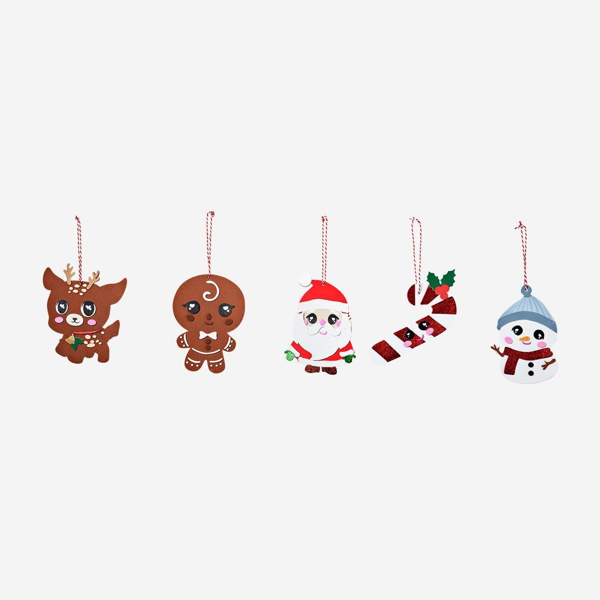 Multicolour Diy Christmas Day Foam Figures - 4 Pcs