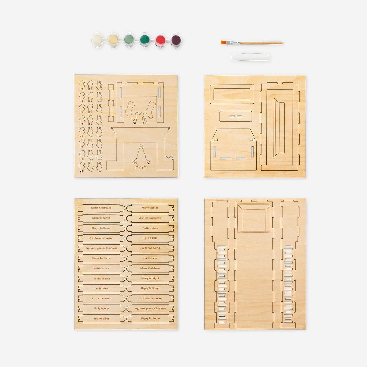 Multicolour Diy Count Down For Christmas And Paint Your Own Santa Calendar