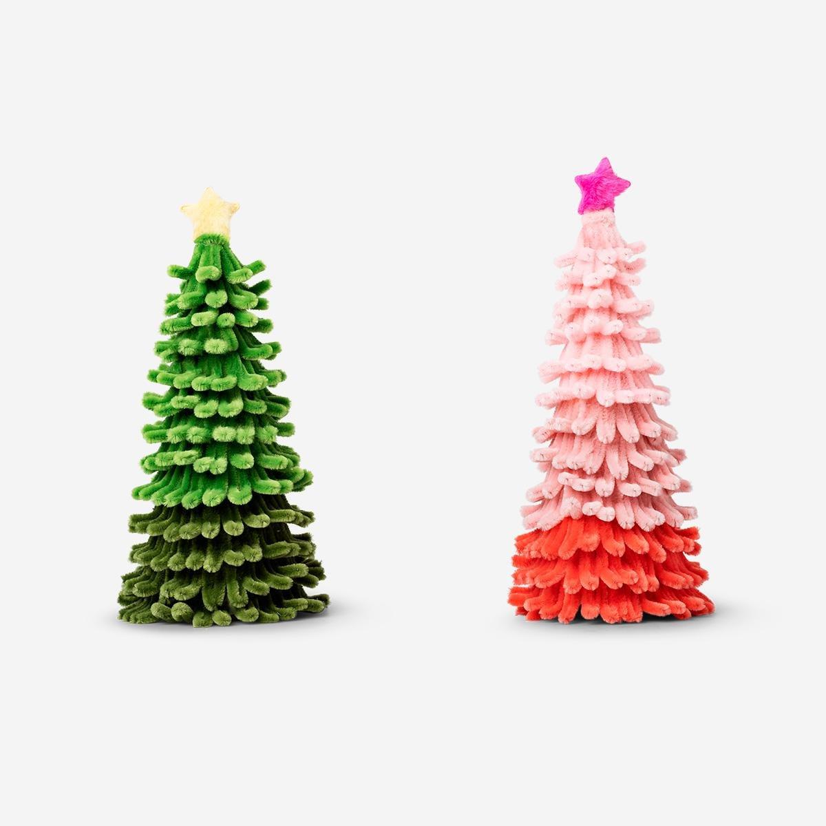 Multicolour DIY Pipe Cleaner Christmas Trees