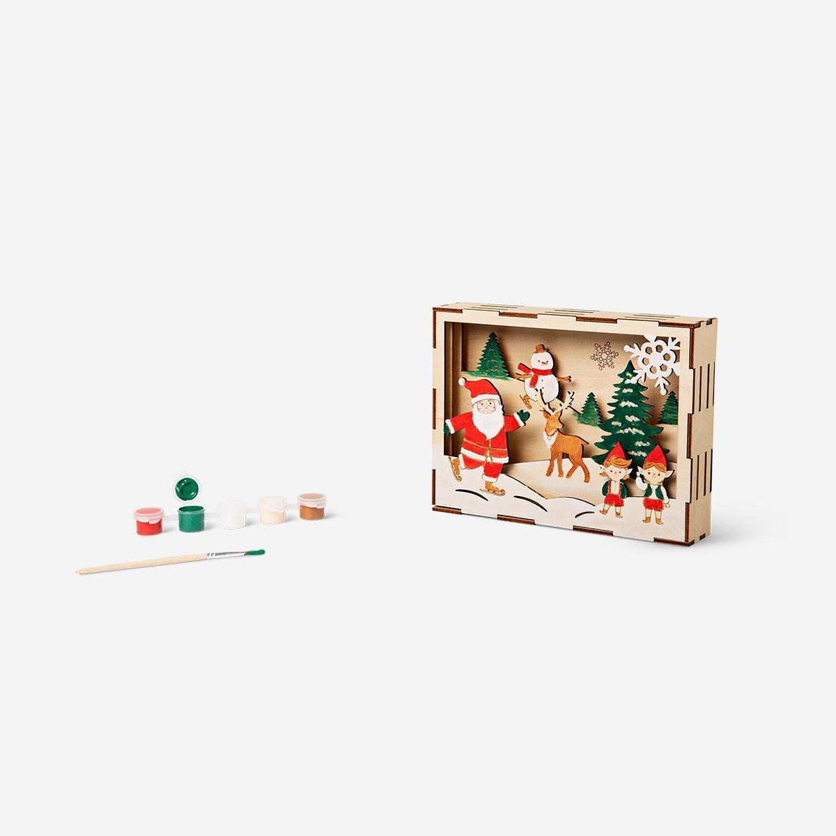 Multicolour Diy Christmas Day Scene With Paint