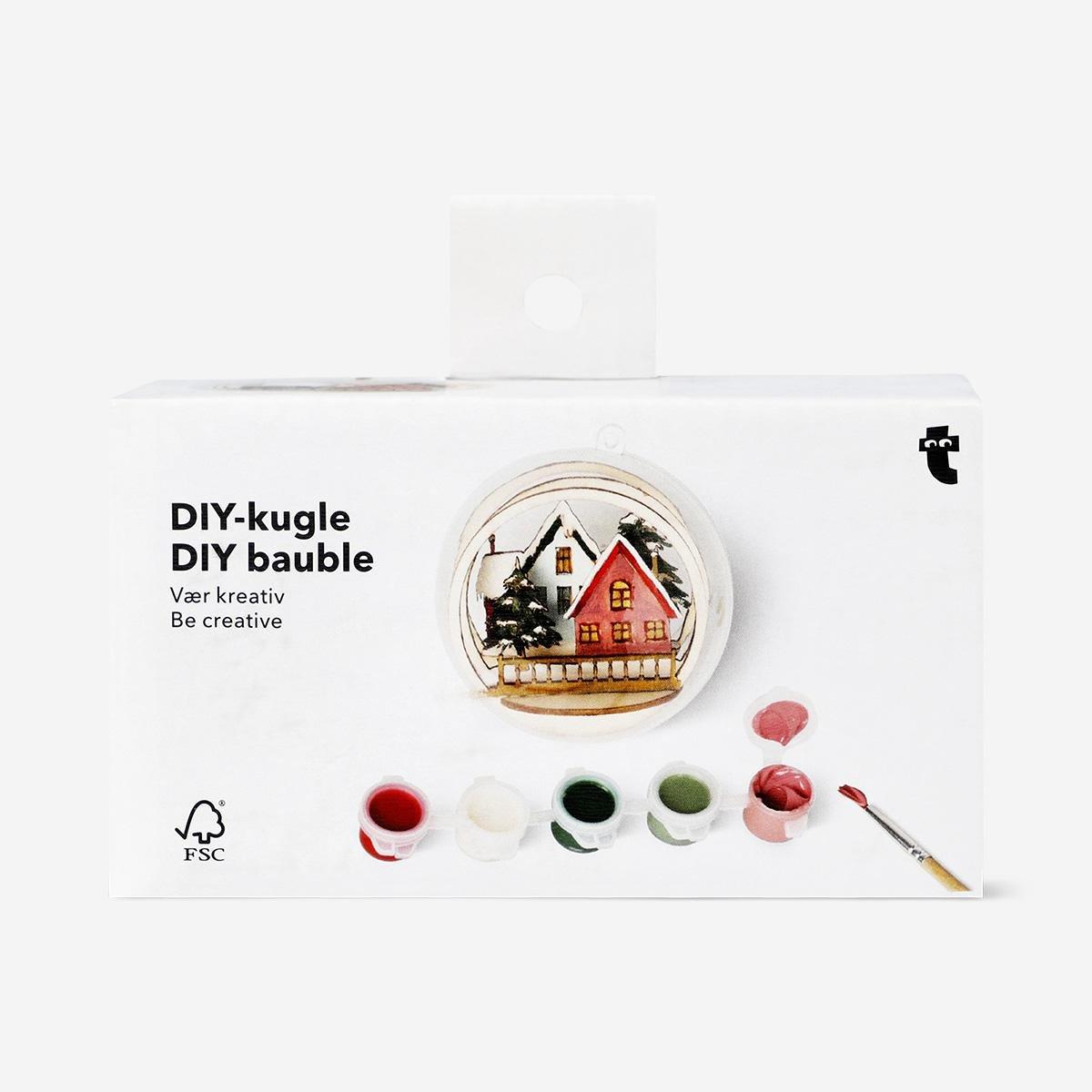 Multicolour Diy Christmas Balls With Wooden Houses