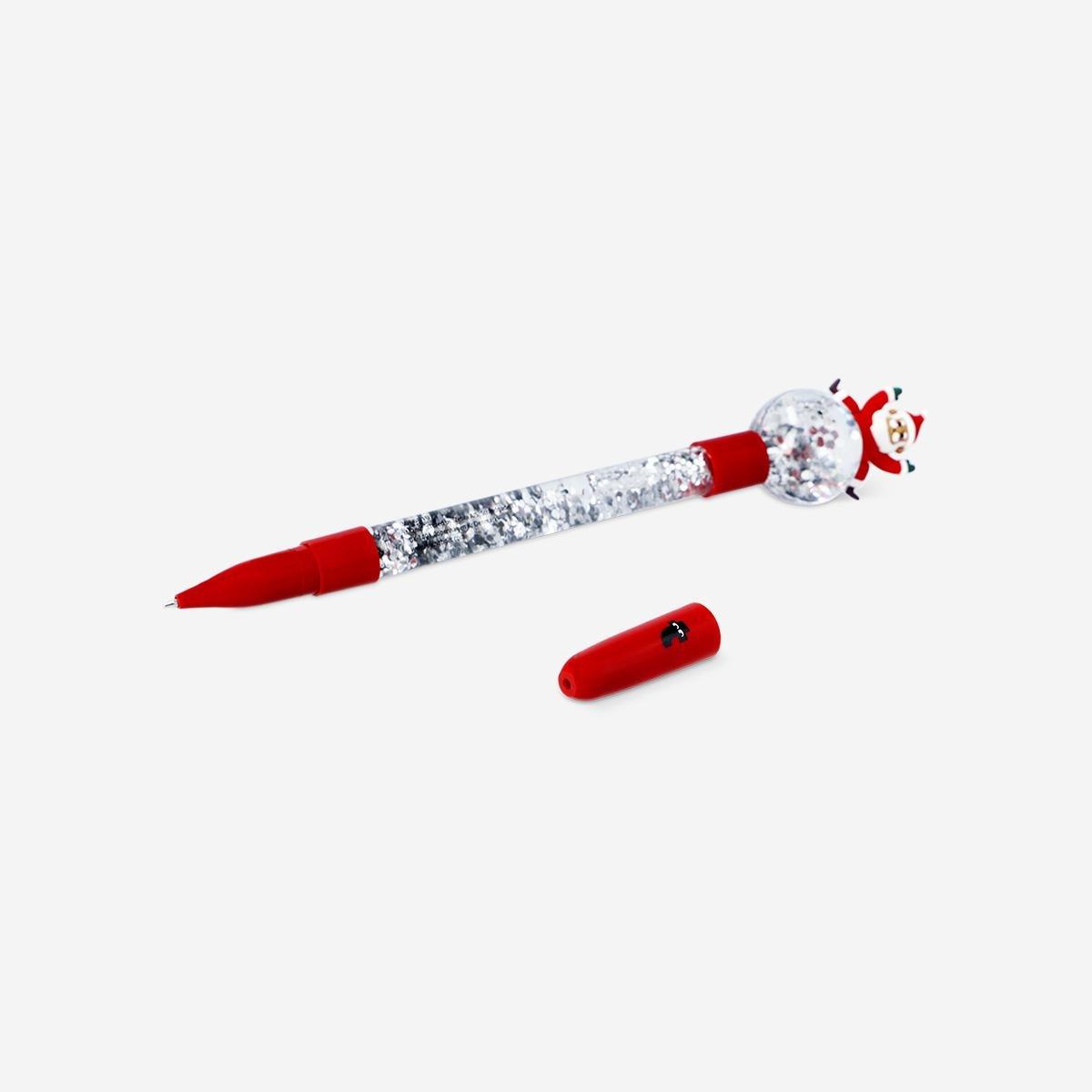 Multicolour Snow globe Santa Claus Ballpoint Pen - Black Ink