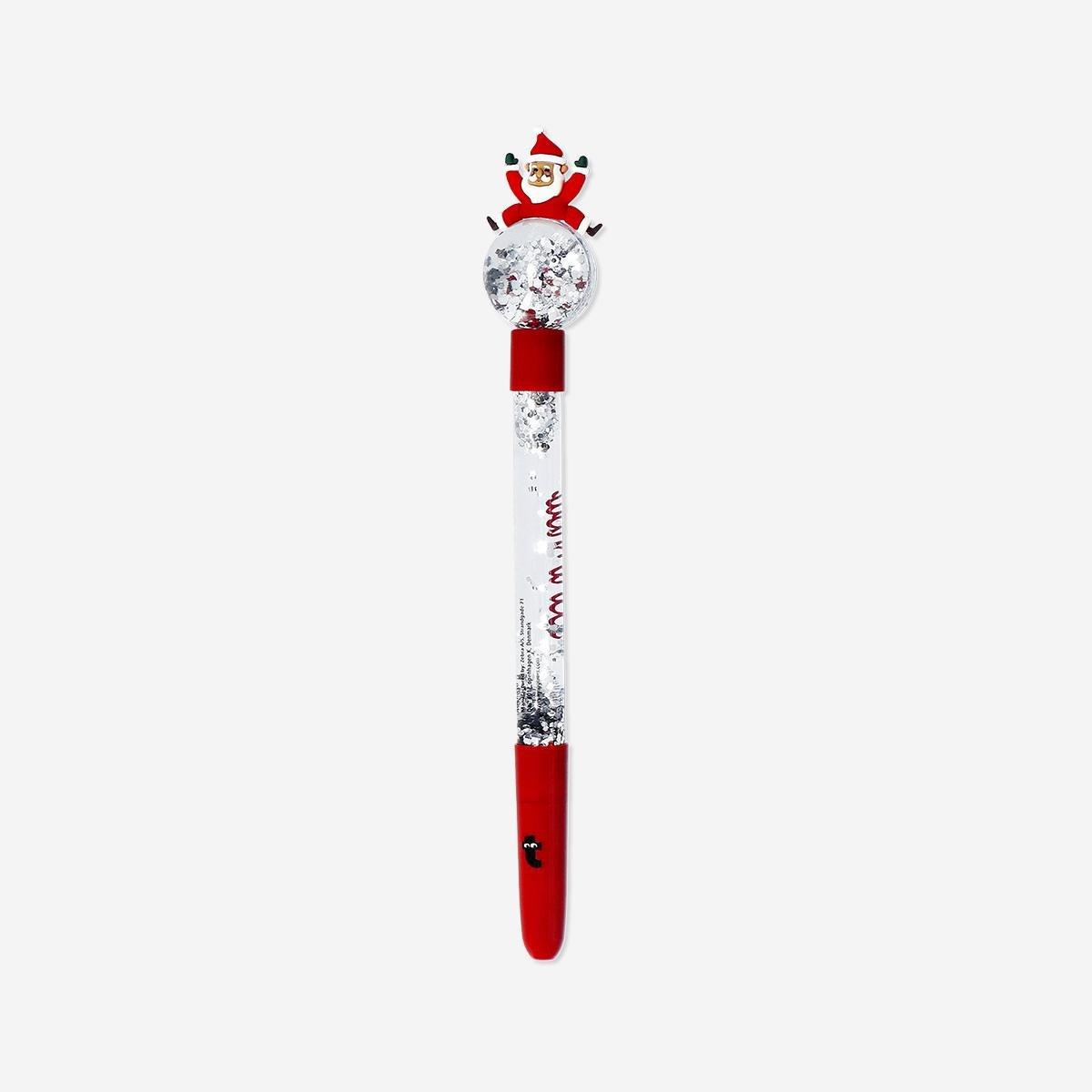 Multicolour Snow globe Santa Claus Ballpoint Pen - Black Ink