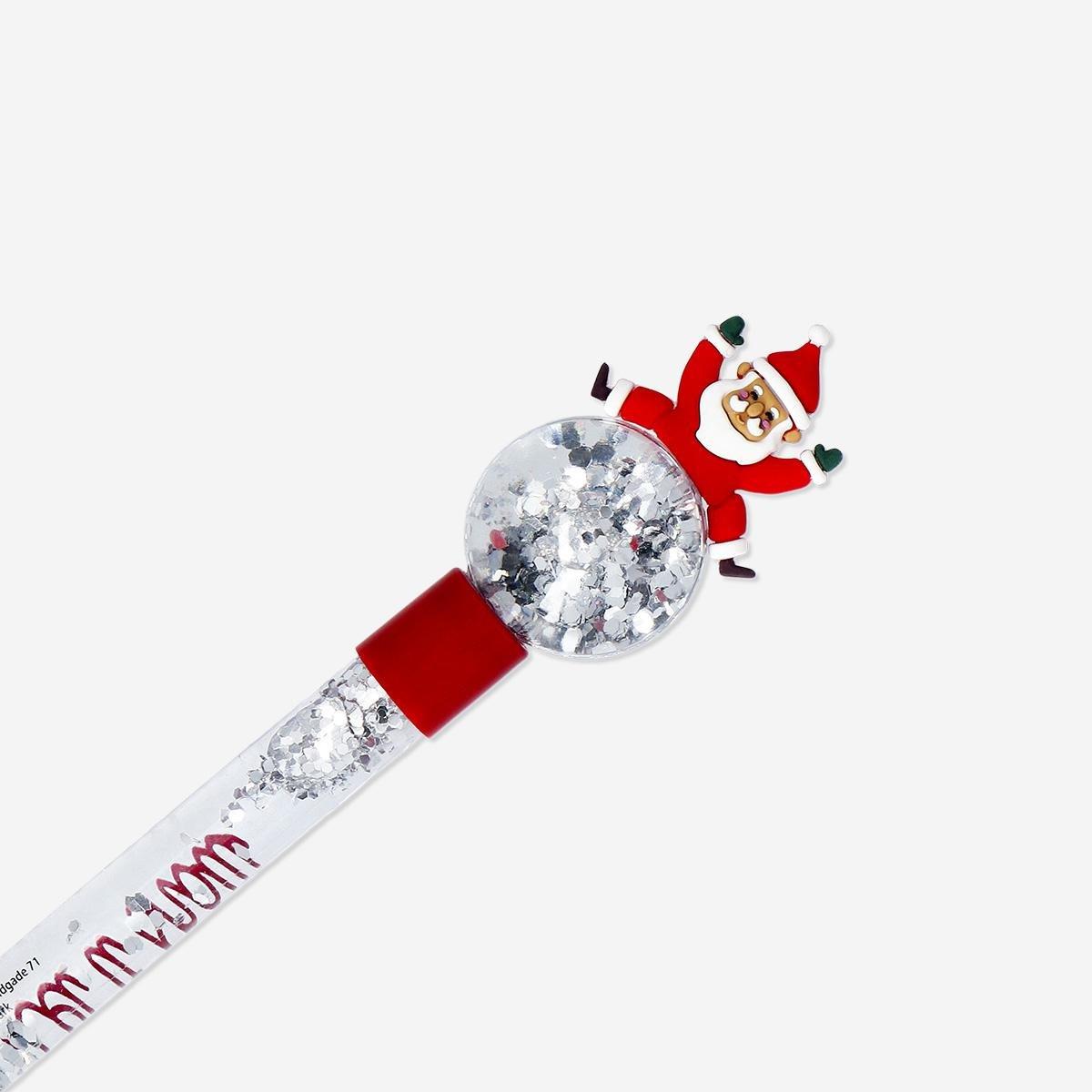 Multicolour Snow globe Santa Claus Ballpoint Pen - Black Ink
