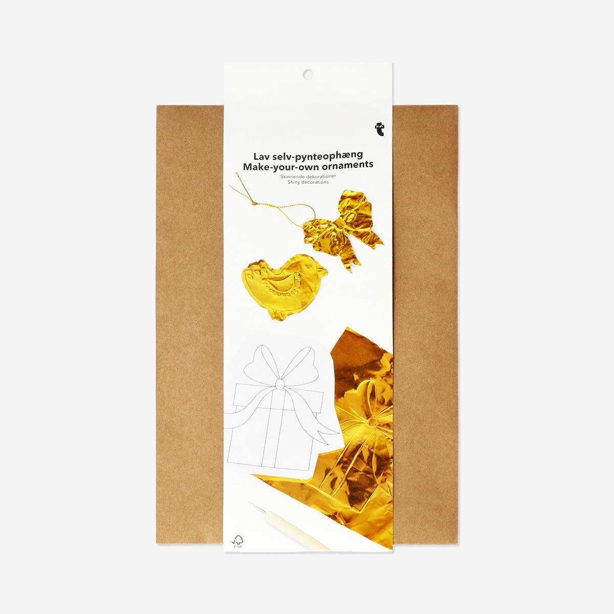 Gold Diy Ornaments With Embossed Foil