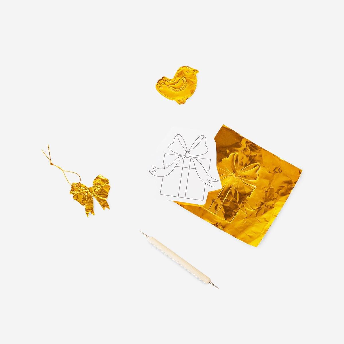 Gold Diy Ornaments With Embossed Foil