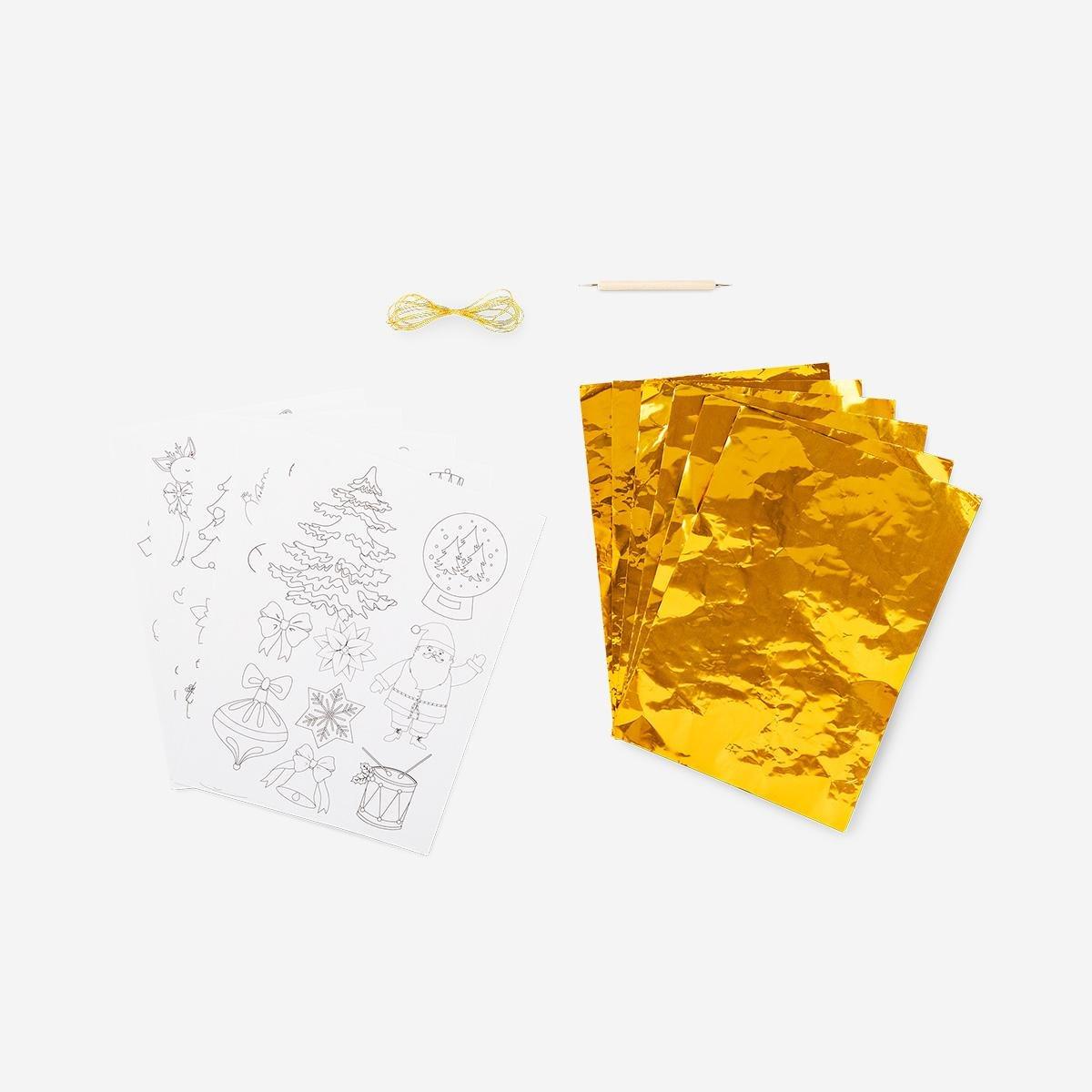 Gold Diy Ornaments With Embossed Foil
