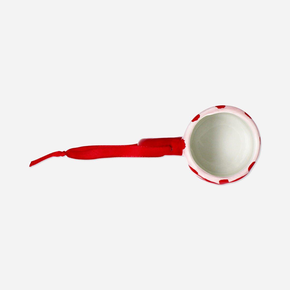 Multicolour Mini Stripy Mug With Bow Ornament