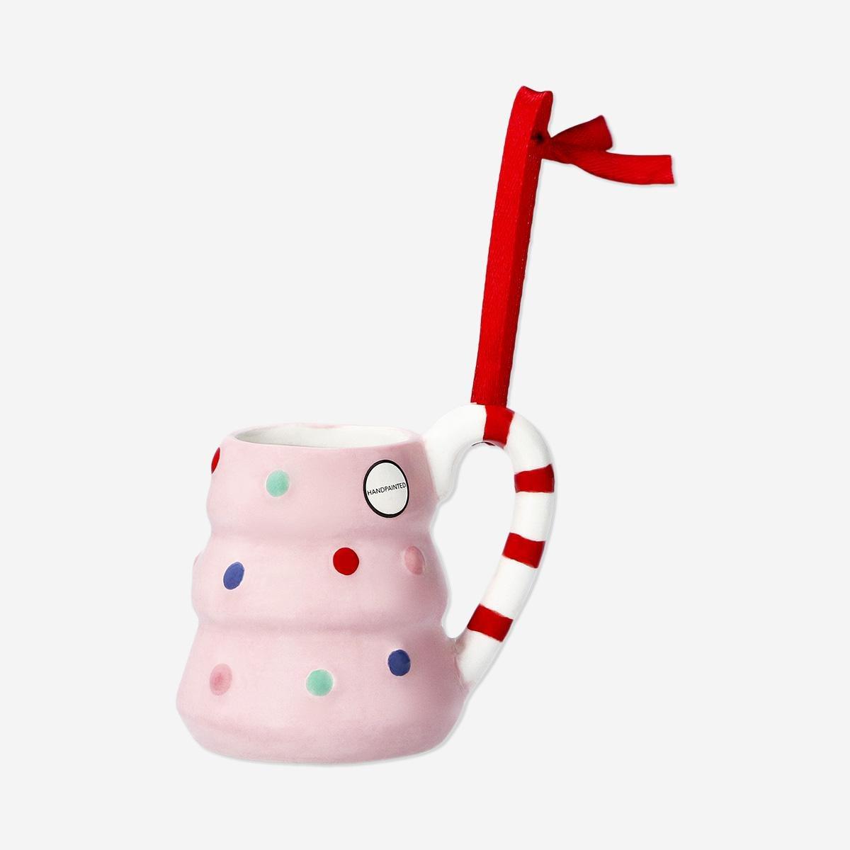 Pink Mini Christmas Tree Mug Ornament