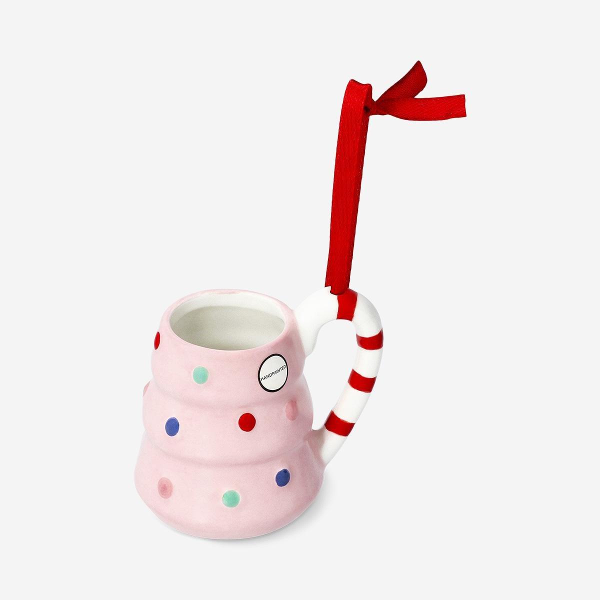 Pink Mini Christmas Tree Mug Ornament