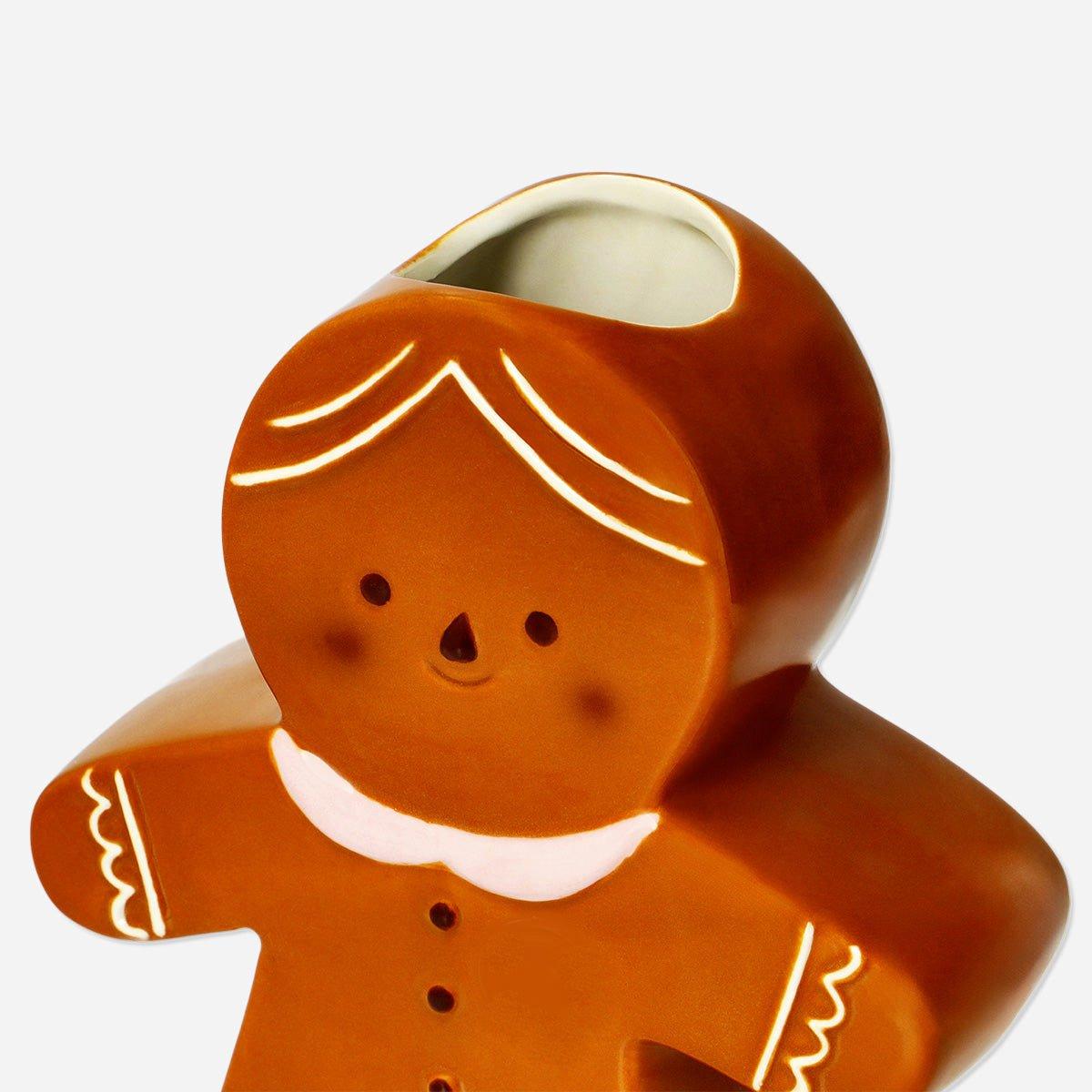 Brown Gingerbread Man Vase - 20 Cm