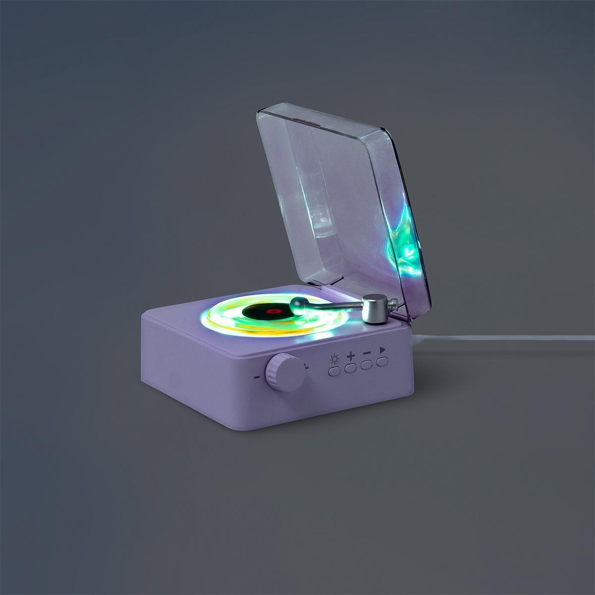 Purple Wireless Speaker As Vinyl Player