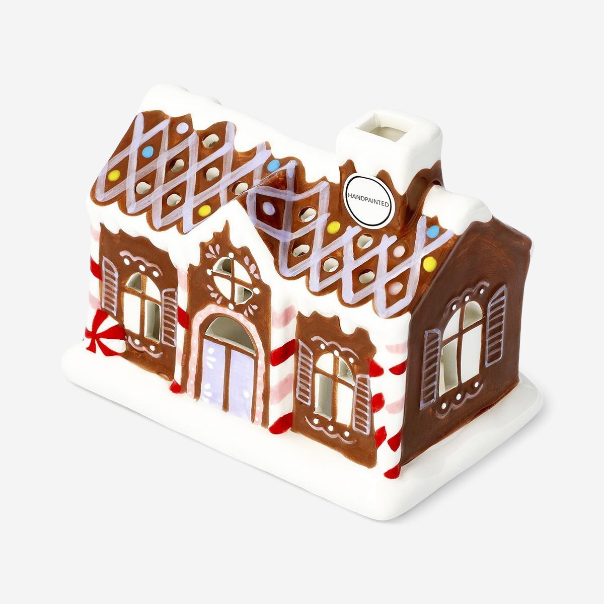 Brown Gingerbread House Tealight Holder