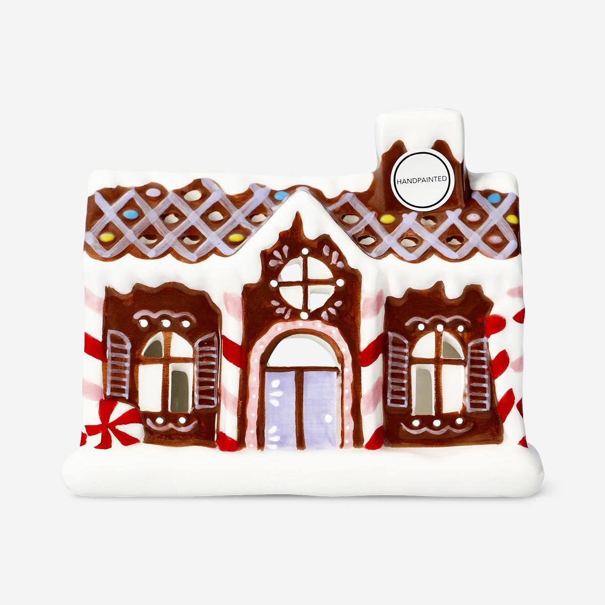 Brown Gingerbread House Tealight Holder