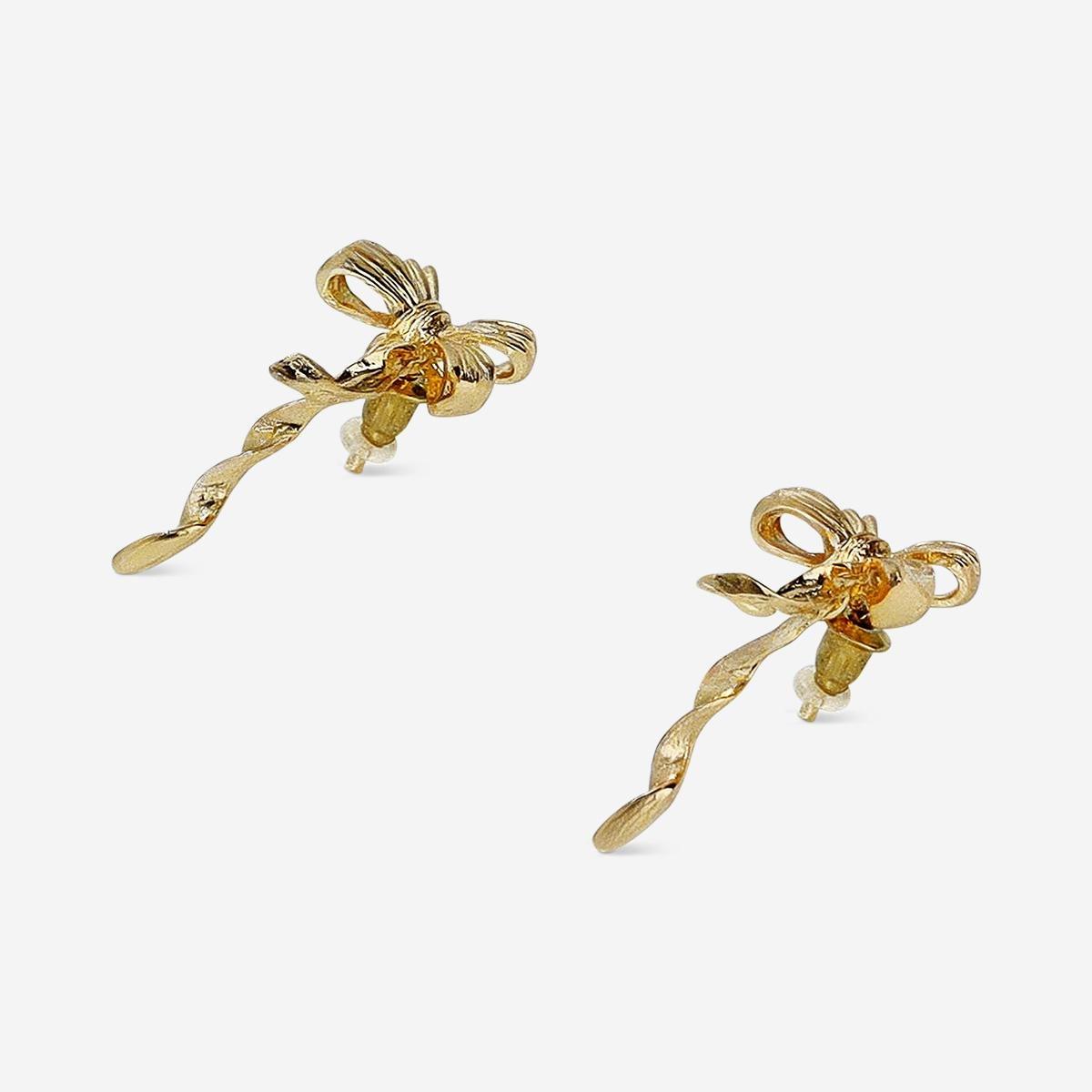 Gold Earrings - Bows