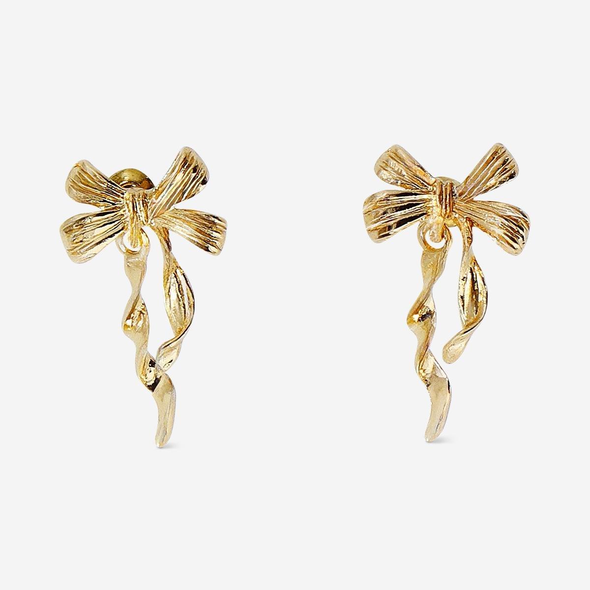 Gold Earrings - Bows