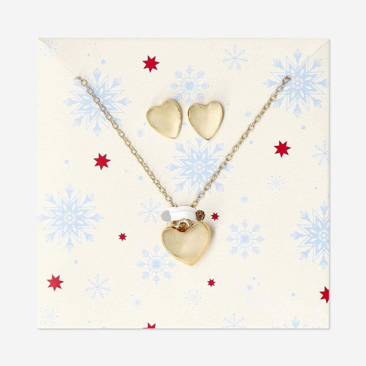 Gold Jewellery Set - Star Earrings And Necklace