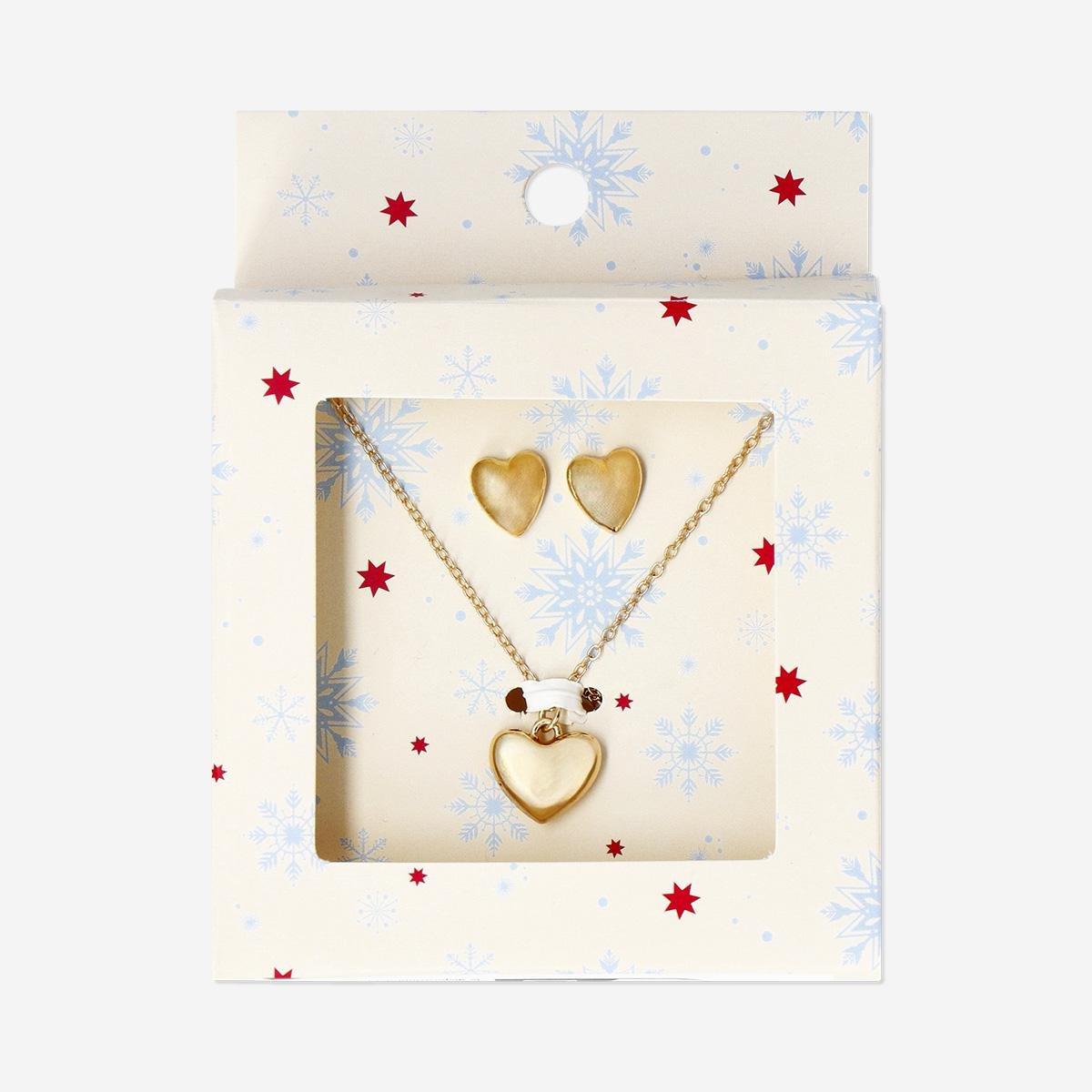 Gold Jewellery Set - Star Earrings And Necklace