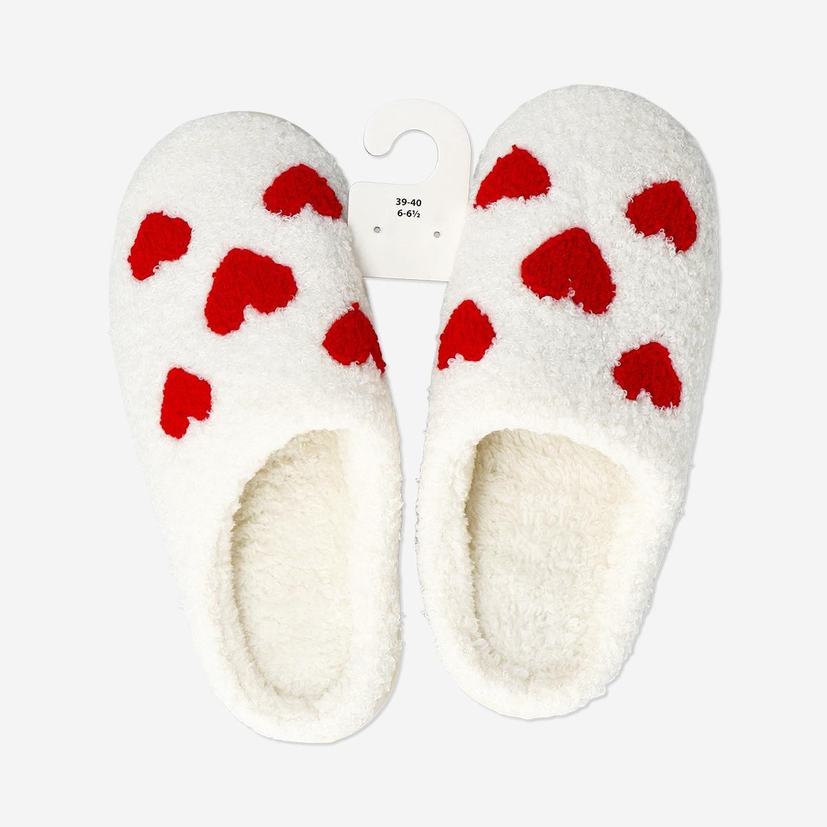 White Slippers Harts Size - 39/40