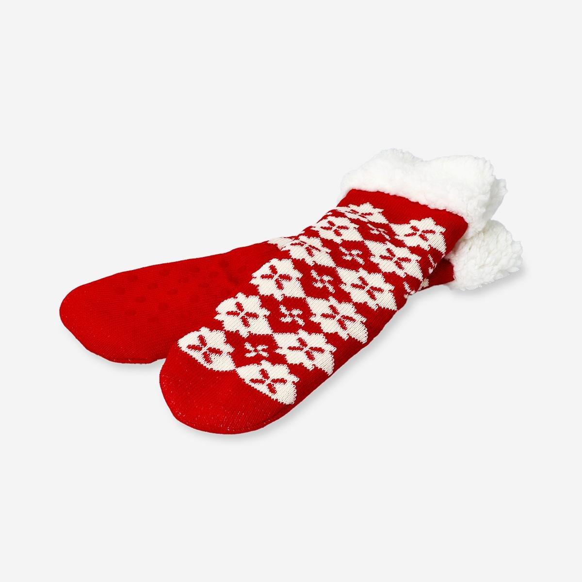 Red Thick Comfy Socks With Non-Slip - Size 39/41