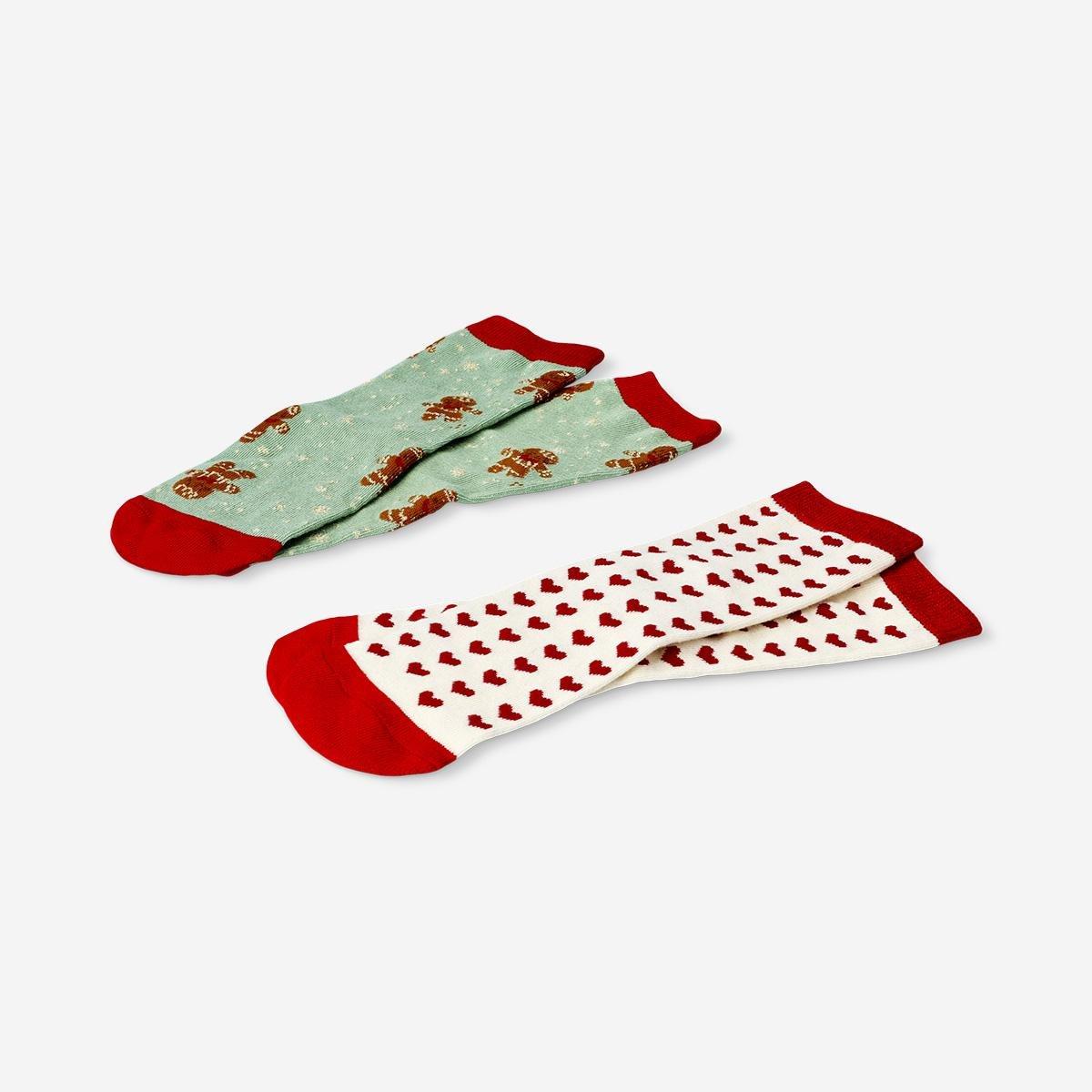 Multicolour Set Of Two Christmas Socks - Size 39/41