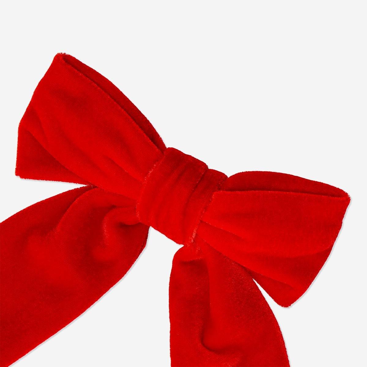 Red Velvet Bow Hair Clip - 15 Cm