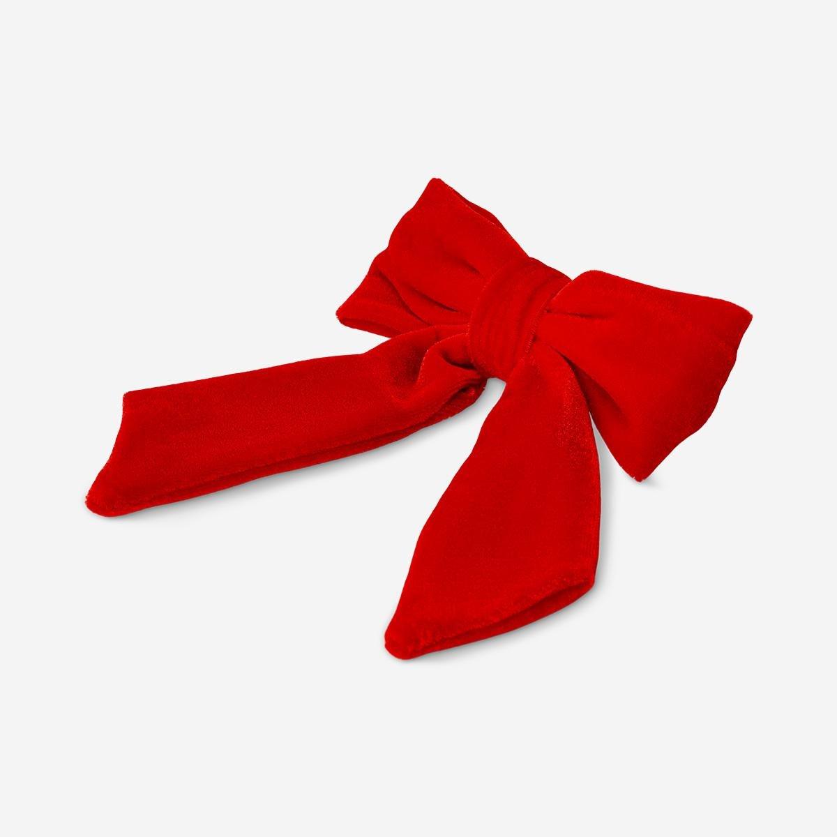 Red Velvet Bow Hair Clip - 15 Cm