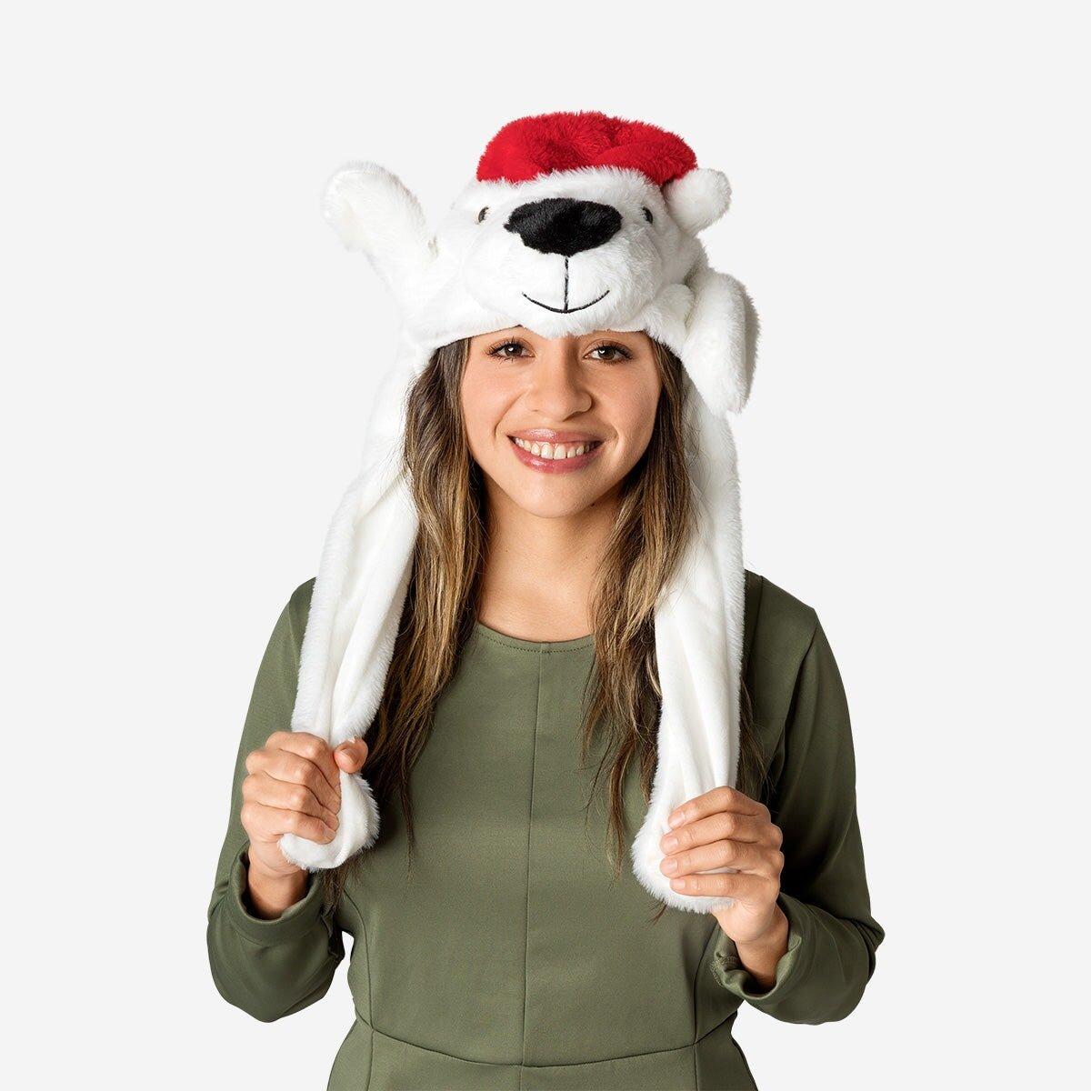 White Polar Bear Hat With Moving Ears