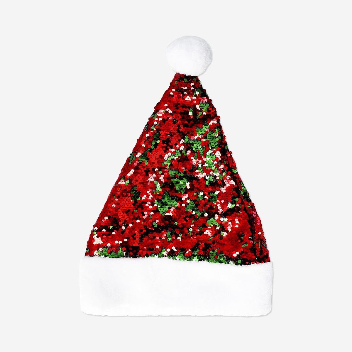 Multicolour Elf Hat With Sequins - For Adults