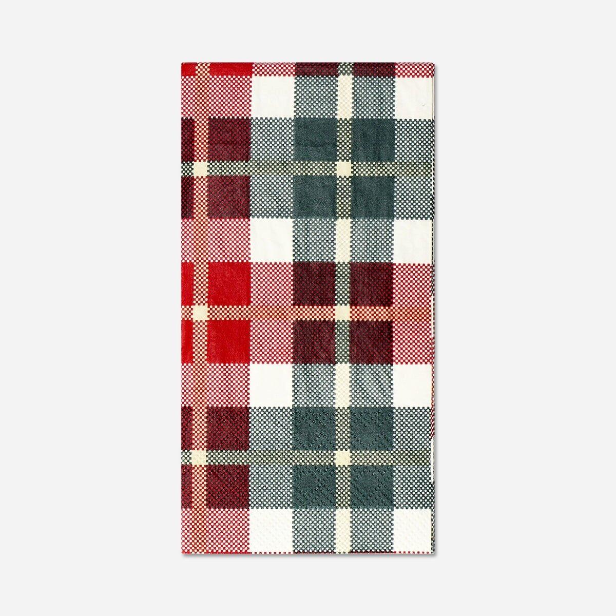 Multicolour Napkins In Plaid - 16 Pcs