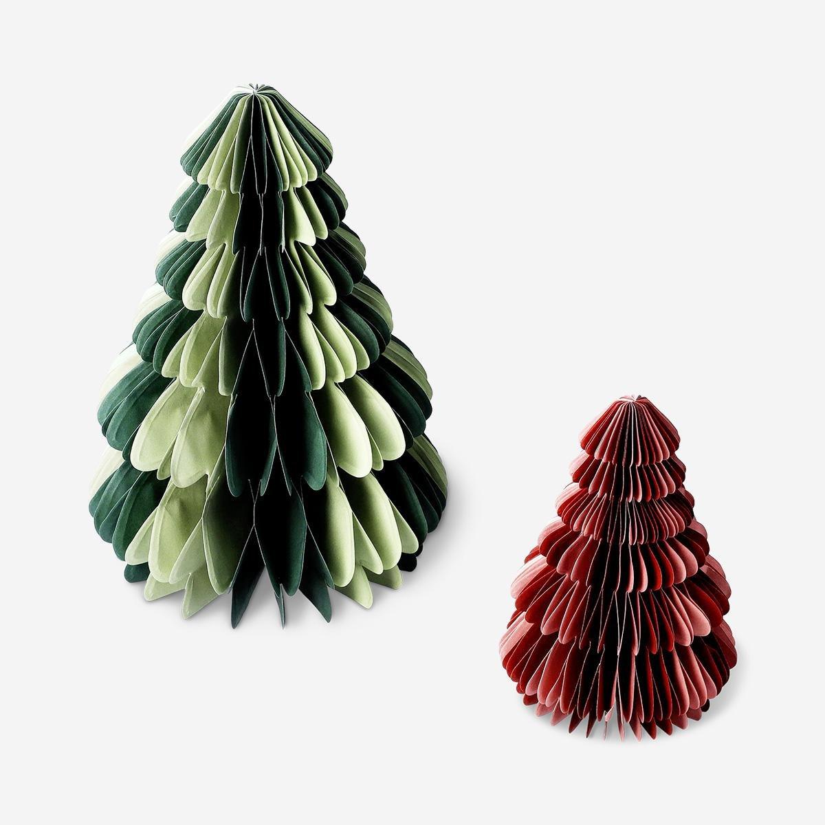 Multicolour Fold Out Paper Christmas Trees - 2 Pcs