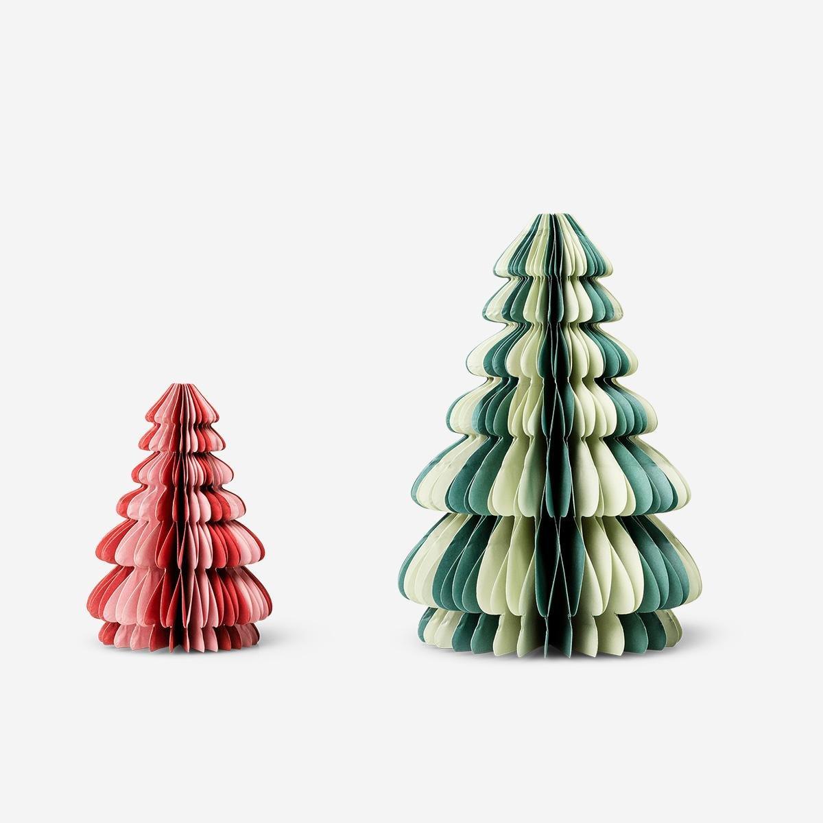 Multicolour Fold Out Paper Christmas Trees - 2 Pcs