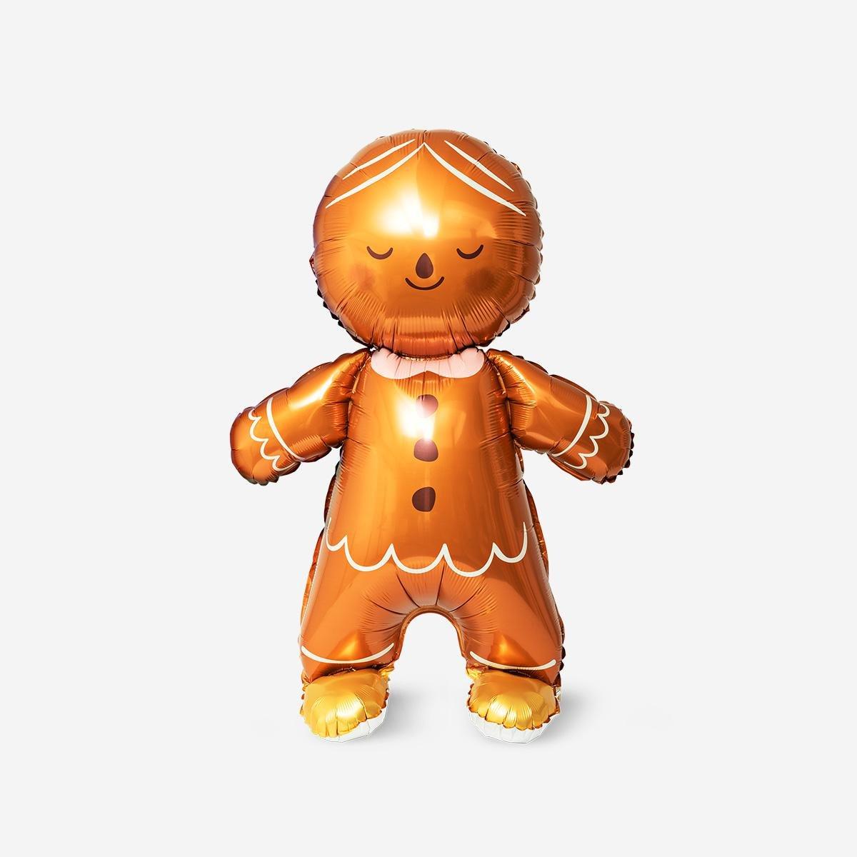 Orange Gingerbread Man As Foil Balloon - 86 Cm