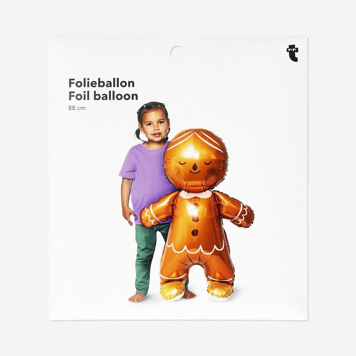 Orange Gingerbread Man As Foil Balloon - 86 Cm