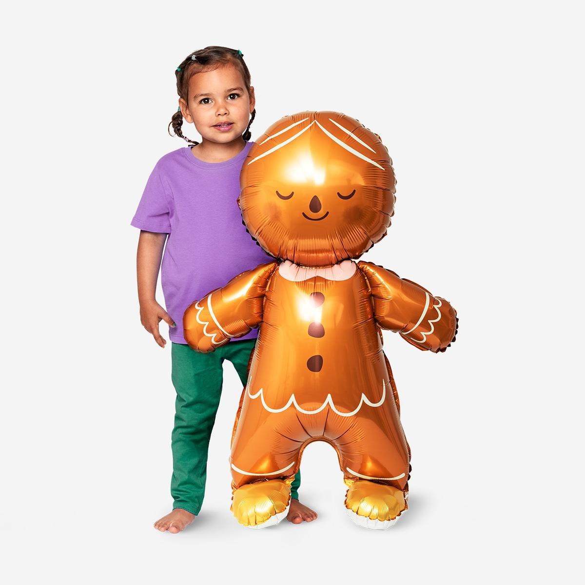 Orange Gingerbread Man As Foil Balloon - 86 Cm